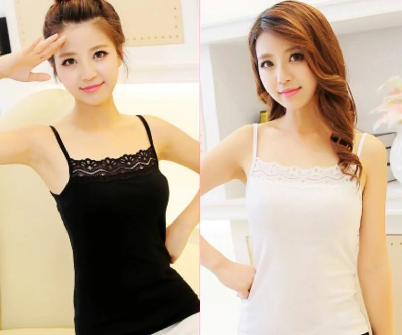 Woman′s Basic Tank Top Cami Black and White